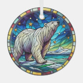 Glass Polar Bear Ornament Aus Glas (Vorderseite)