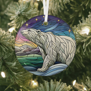 Glass Polar Bear Ornament Aus Glas