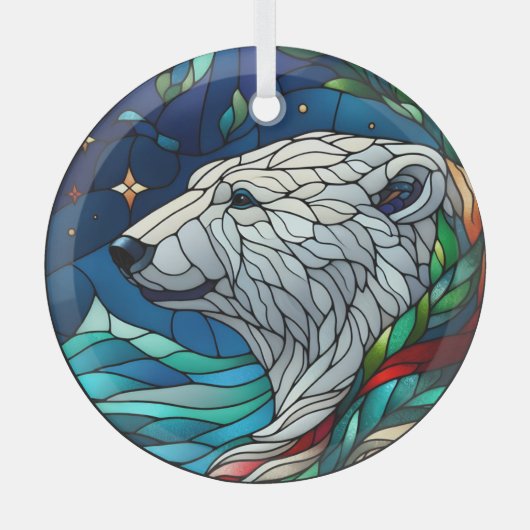 Glass Polar Bear Ornament Aus Glas (Vorderseite)