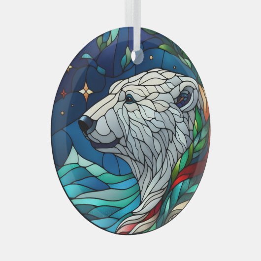 Glass Polar Bear Ornament Aus Glas (Vorderseite Rechts)