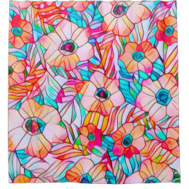 Glass Poppies Duschvorhang