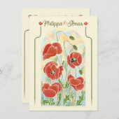 Glass Poppies Einladung (Vorne/Hinten)