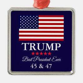GLASS PRESIDENT DONALD TRUMP CHRISTMAS ORNAMENT AUS METALL