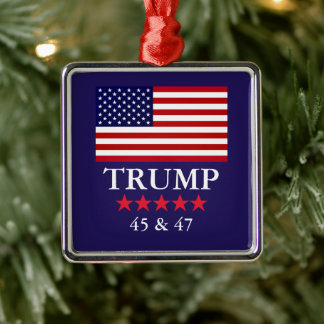 GLASS PRESIDENT DONALD TRUMP CHRISTMAS ORNAMENT AUS METALL