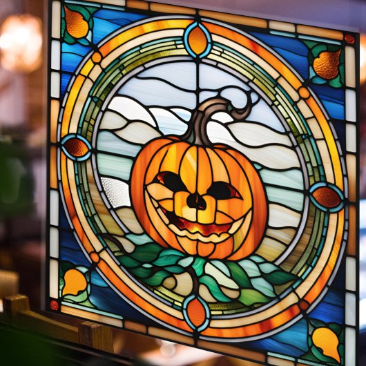 Glass Pumpkin farbenfrohe Mosaiksteine Fensteraufkleber