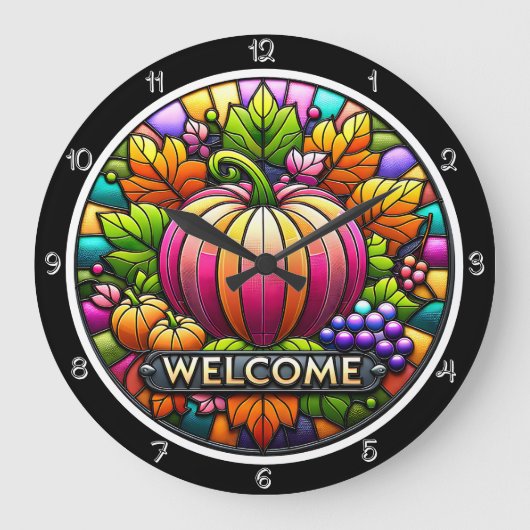 Glass Pumpkin Große Wanduhr (Vorderseite)