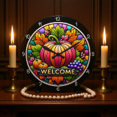 Glass Pumpkin Große Wanduhr