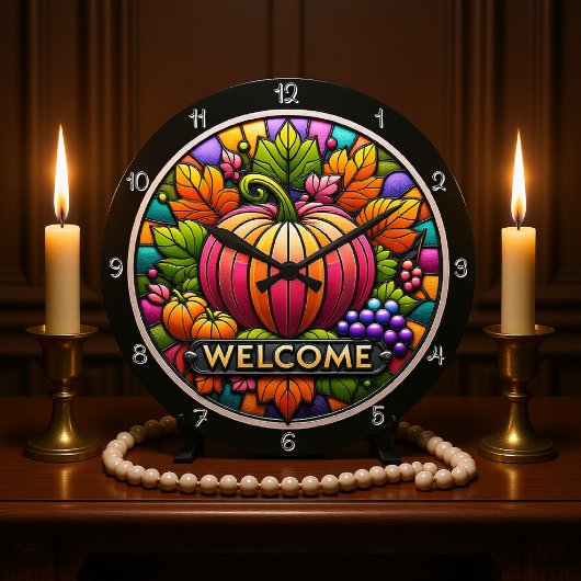 Glass Pumpkin Große Wanduhr