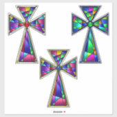 Glass Religious Crosses Oaster Aufkleber (Blatt)