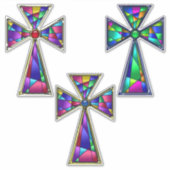 Glass Religious Crosses Oaster Aufkleber (Vorderseite)