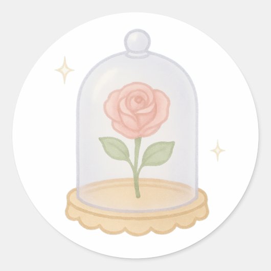 Glass rose dome runder aufkleber (Vorderseite)