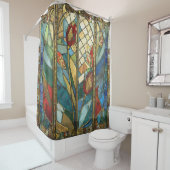 Glass Rote Hauptopftiere bei Sonnenaufgang Duschvorhang (Beispiel)