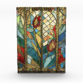 Glass Rote Hauptopftiere bei Sonnenaufgang Fotoblock (Vorderseite)