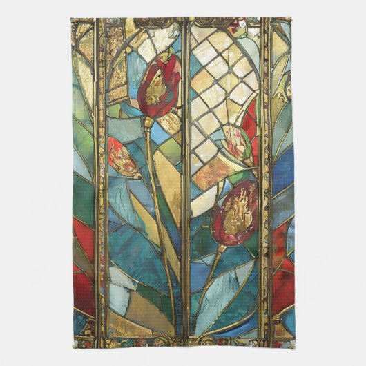 Glass Rote Hauptopftiere bei Sonnenaufgang Geschirrtuch (Vertikal)