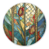 Glass Rote Hauptopftiere bei Sonnenaufgang Keramikknauf (Vorderseite)