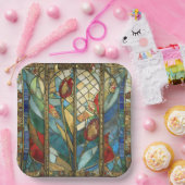 Glass Rote Hauptopftiere bei Sonnenaufgang Pappteller (Party)