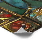 Glass Rote Hauptopftiere bei Sonnenaufgang Poster (Ecke)