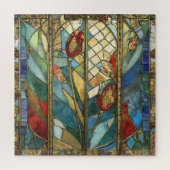 Glass Rote Hauptopftiere bei Sonnenaufgang Puzzle (Vertikal)