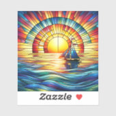 Glass Sailboat Aufkleber (Blatt)