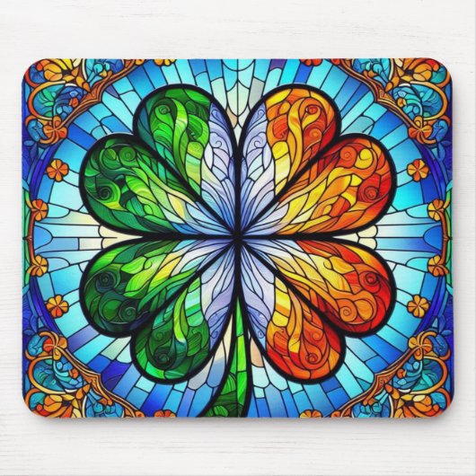 Glass Saint Patrick's Day Irish Clover Mousepad (Vorne)