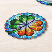 Glass Saint Patrick's Day Irish Clover Untersetzer (angewinkelt)