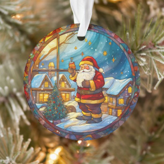 Glass Santa Claus Weihnachts-Ornament Ornament (Baum)