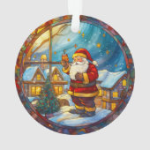 Glass Santa Claus Weihnachts-Ornament Ornament (Rückseite)
