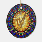 Glass Saxophon Individuelle Name Weihnachten Keramik Ornament (Links)