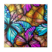 Glass-Schmetterlinge Fliese (Vorderseite)
