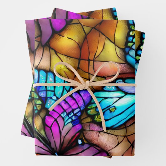 Glass-Schmetterlinge Geschenkpapier Set (Beispiel)