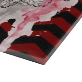 Glass Schneiden Schädel Rose Gothic Zickzack rot s Schneidebrett (Ecke)