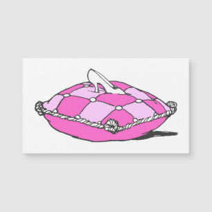 Glass Slipper Pink Pillow Magnetic Business Card Magnetkarte