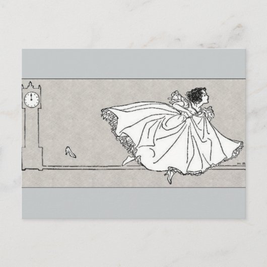 Glass Slipper Vintag Cinderella Postcard Postkarte (Vorderseite)