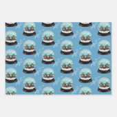 Glass Snowball Winter Village Blue Christmas Geschenkpapier Set (Vorderseite 3)