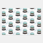 Glass Snowball Winter Village Brown Weihnachten Geschenkpapier Set (Vorderseite)