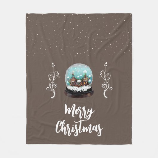 Glass Snowball Winter Village Folies Weihnachten Fleecedecke (Vorderseite)