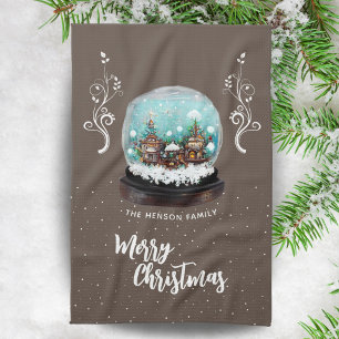 Glass Snowball Winter Village Folies Weihnachten Geschirrtuch