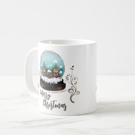 Glass Snowball Winter Village Folies Weihnachten Kaffeetasse (Vorderseite Links)