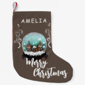 Glass Snowball Winter Village Folies Weihnachten Kleiner Weihnachtsstrumpf (Vorderseite)