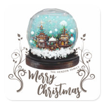 Glass Snowball Winter Village Folies Weihnachten