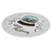 Glass Snowball Winter Village Folies Weihnachten Schneidebrett (Ecke)