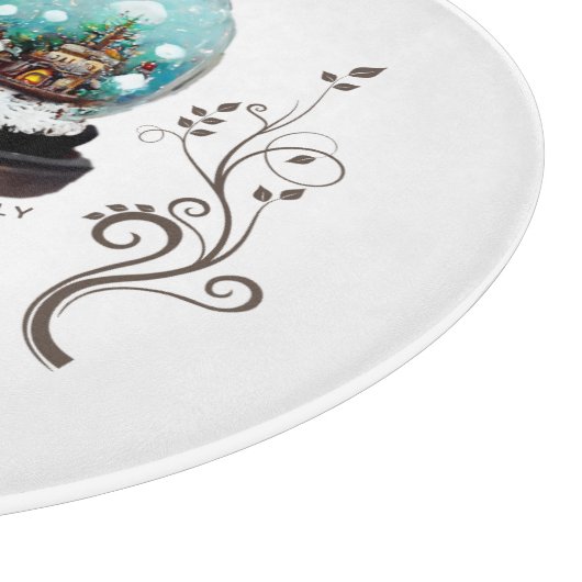 Glass Snowball Winter Village Folies Weihnachten Schneidebrett (Ecke)