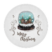 Glass Snowball Winter Village Folies Weihnachten Schneidebrett (Vorderseite)
