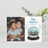 Glass Snowball Winterdorf Foto Weihnachten (Stehend Vorderseite)