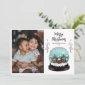 Glass Snowball Winterdorf Foto Weihnachten (Stehend Vorderseite)