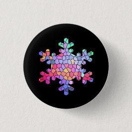 Glass Snowflake Button auf schwarz