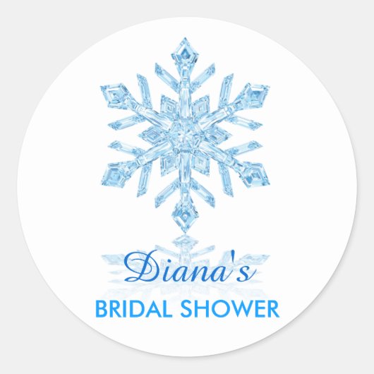 Glass Snowflake Winter Brautparty Gefallen Sticker (Vorderseite)