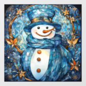 Glass Snowman Window Fensteraufkleber (Blatt)