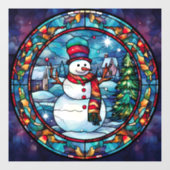 Glass Snowman Window Fensteraufkleber (Blatt)