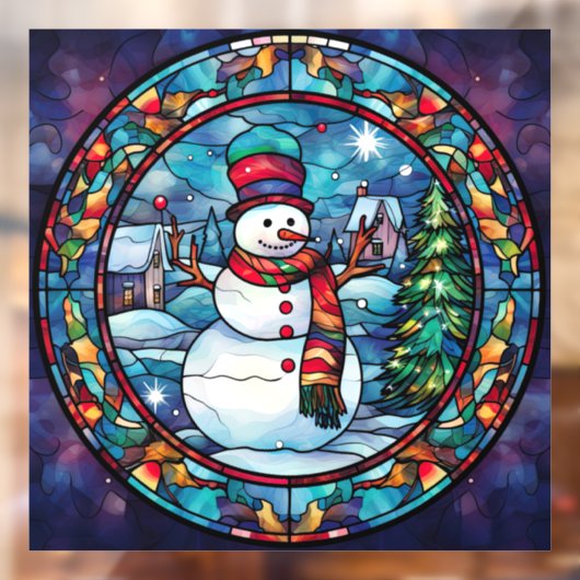 Glass Snowman Window Fensteraufkleber (Blatt 2)